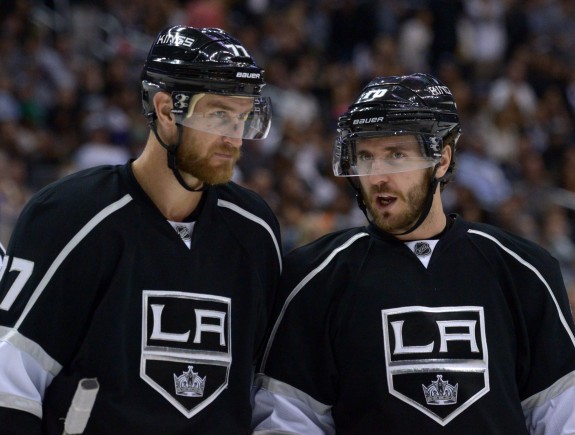 Jeff Carter & Mike Richards have now played in four Conference Finals the past five seasons. (Kirby Lee-USA TODAY Sports)