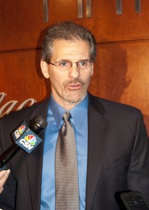 In his first season as Flyers GM, Ron Hextall has maintained that his approach to this year's trade deadline will be from a long-term perspective. [photo: Scoop Cooper]