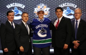 Last spring, Jake Virtanen became the Canucks' highest draft pick (6th overall) since Daniel and Henrik Sedin went 2nd and 3rd overall in 1999. (Bill Streicher-USA TODAY Sports)