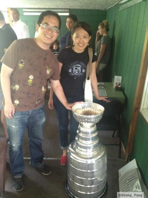 My wife and I crashing Dustin Brown's Day with the Cup in Ithaca, NY (2012)