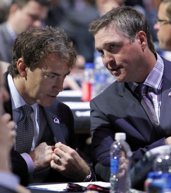 Joe Sakic and Patrick Roy