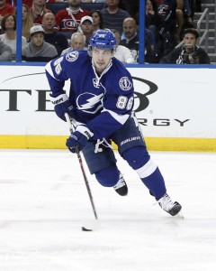 (Kim Klement-USA TODAY Sports) Nikita Kucherov and the rest of Tampa Bay's Triplets line picked up where they left off the previous season. But Kucherov took by far the biggest step forward, scoring 28 goals (from 9) and 64 points (from 18). Heck, he had more points in this year's playoffs (22) than he did during last year's regular season (18).