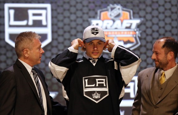Adrian Kempe could provide a much-needed offensive boost to the low-scoring Kings (Bill Streicher-USA TODAY Sports)