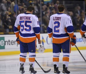 Along with Johnny Boychuk, Nick Leddy helped guide the New York Islanders back to the playoffs, leaving a hole in Chicago’s third pairing. (Bob DeChiara-USA TODAY Sports)