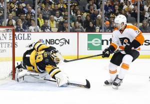 Penguins collapse against Flyers at Consol Energy Center...again.  (Charles LeClaire-USA TODAY Sports)
