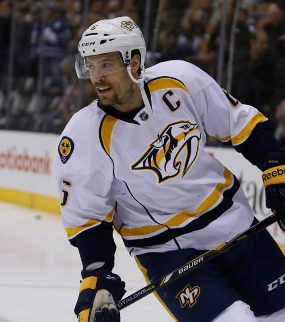 Shea Weber is the face of the franchise down in Music City. (John E. Sokolowski-USA TODAY Sports)