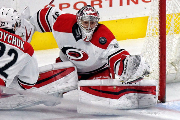 Anton Khudobin has rounded into form as of late while Cam Ward has hit some road bumps, so fantasy managers should definitely keep the back-up in mind. (Amy Irvin / The Hockey Writers)