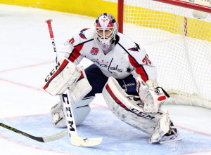 Holtby has made the third most saves this season and has been a rock for the Caps.  (Amy Irvin / The Hockey Writers)