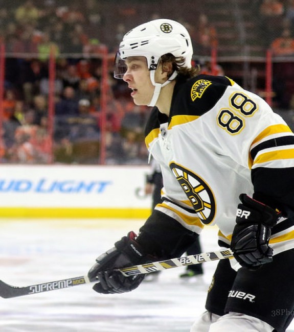 Pastrnak has been one of the Bruins' better offensive threats early this season. (Amy Irvin / The Hockey Writers)