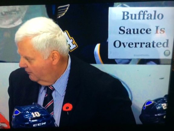 A Game Time sign was featured on the Blues' broadcast (Courtesy Brad Lee / St. Louis Game Time)