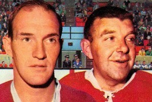 Charley Hodge and Gump Worsley alternated throughout the game.