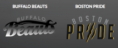 NWHL: Featured are the Buffalo Beauts and Boston Pride logos