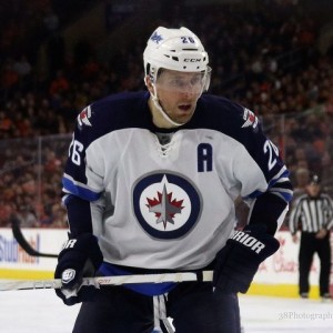 Jets' captain Blake Wheeler needs to convince his team to battle for all three periods [photo: Amy Irvin]