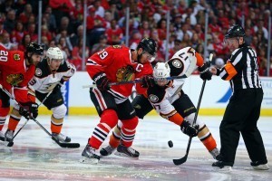 Jonathan Toews might get a slight nod over Koitar in overall value, but it's certainly close. (Dennis Wierzbicki-USA TODAY Sports)
