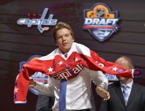 Ilya Samsonov models the new Washington Capitals' third jersey (Steve Mitchell-USA TODAY Sports)