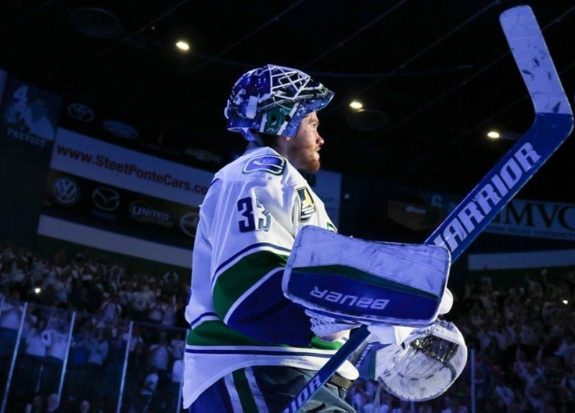 Will Jacob Markstrom finally be able to translate his AHL success into NHL prosperity? (Credit: Cecelia Gulius/Utica Comets) 