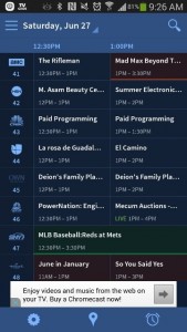 Screenshot of local TV Listings- TVGuide.com app