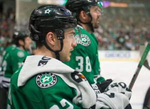 Colton Sceviour will start the season with the Stars, but will need to improve on his play in the preseason.(Jerome Miron-USA TODAY Sports)