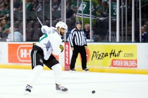 While Johnny Oduya won't light up the scoreboard, he and partner Jason Demers have been as steady as they come on Dallas' second pairing. (Credit: Christine Shapiro/Texas Stars Hockey)