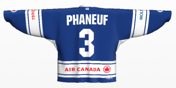 phaneuf back 3rd jersey logos on