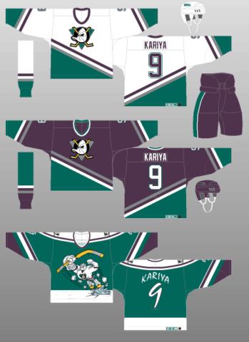 Anaheim Mighty Ducks 1995-96 Jerseys