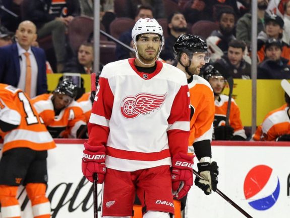 Andreas Athanasiou of the Detroit Red Wings.