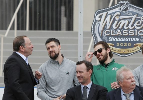 Gary Bettman, Jamie Benn, Tyler Seguin, Brad Alberts, Herb Fritch