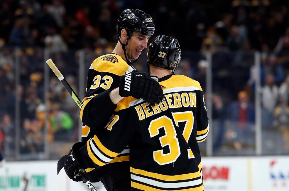 Boston Bruins' Zdeno Chara Patrice Bergeron