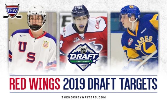 Potential Red Wings draft picks Trevor Zegras, Dylan Cozens, and Kirby Dach