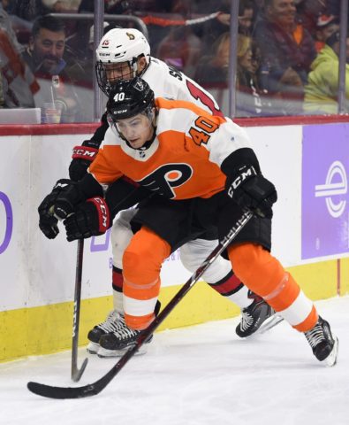 Philadelphia Flyers' Jordan Weal Ottawa Senators' Zack Smith