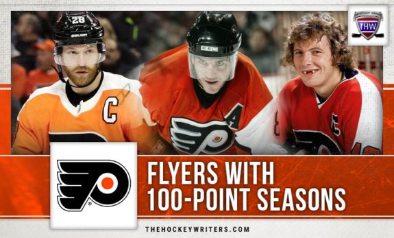 100 point seasons Philadelphia Flyers Claude Giroux Bobby Clarke Mark Recchi