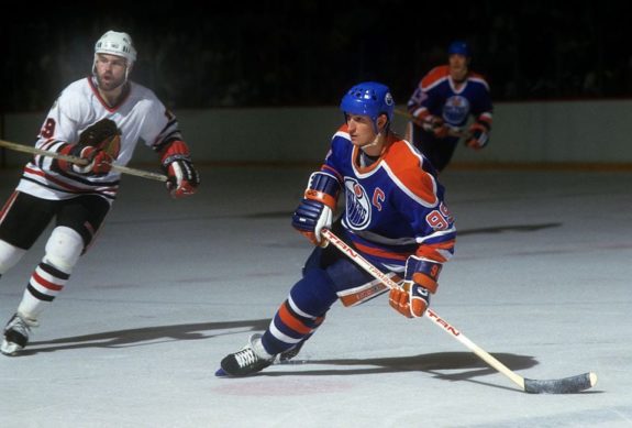 Wayne Gretzky scored an NHL record 215 points in 1985-86