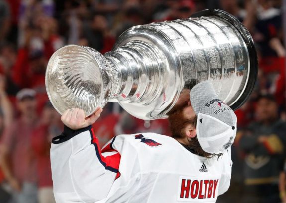 Braden Holtby #70 of the Washington Capitals kisses the Stanley Cup- Stars draft picks