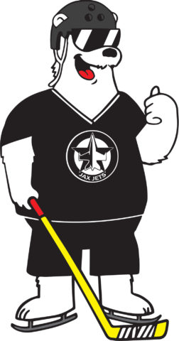 Jax Bear - the Jacksonville Ice & Sportsplex mascot.