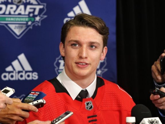 Jakub Pelletier Calgary Flames Draft 2019 Brad Treliving First Round Pick GM General Manager Dustin Wolf