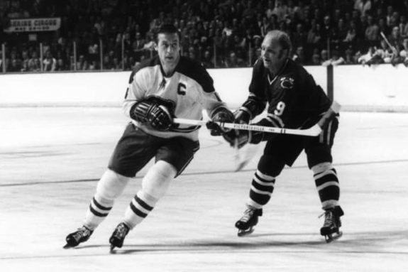Jean Beliveau #4 of the Montreal Canadiens