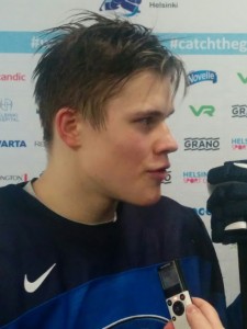 Jesse Puljujärvi postgame after Finland defeated Canada in the quarterfinals of the 2016 World Junior Championship. 