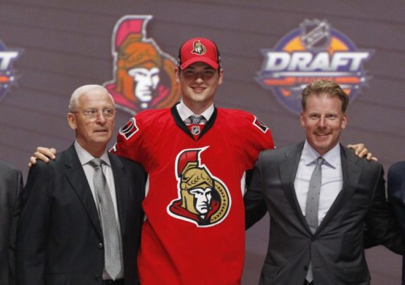 (Timothy T. Ludwig-USA TODAY Sports) I really thought Logan Brown's size — as a 6-foot-6 centre — would have got him into the top 10, but instead Brown went 11th to the Ottawa Senators. That's how close I came to nailing the top 10 in my original mock. Ironically, I had Clayton Keller going to Ottawa at 12th, but the Senators traded up one spot to select Brown.