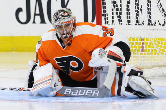 (Amy Irvin/The Hockey Writers) Michal Neuvirth was great in the playoffs for Philadelphia, but the Flyers haven't been getting very good goaltending in the early stages of this season. Neither Neuvirth nor Steve Mason have emerged as their go-to starter.