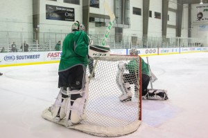 Niemi and Lehtonen has backed the high-powered Stars, but have not had as much success defensively (Annie Devine/ The Hockey Writers)