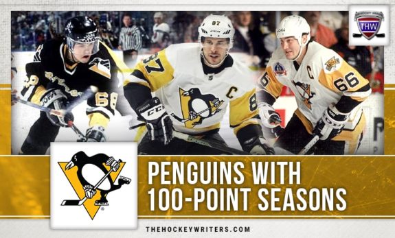 Sidney Crosby Mario Lemieux Jaromir Jagr 100 point seasons