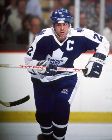 Rick Vaive #22 of the Toronto Maple Leafs