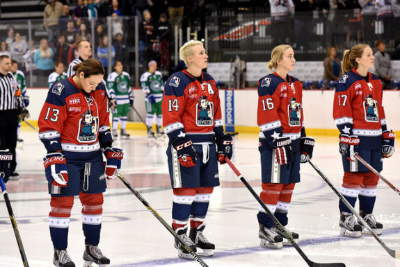 The New York Riveters (L-R Kaleigh Fratkin, Madison Packer, Alexa Gruschow, Bray Ketchum) (Photo Credit: Troy Parla)