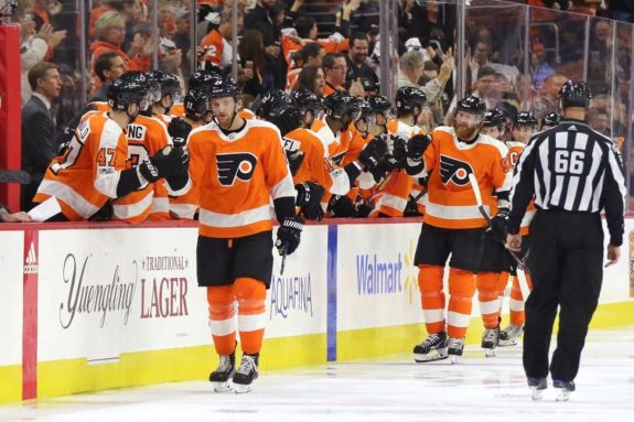Sean Couturier Philadelphia Flyers bench