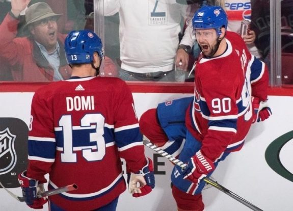 Montreal Canadiens forwards Tomas Tatar and Max Domi