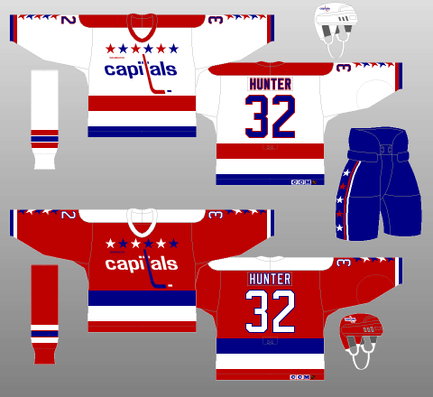Washington Capitals 1987-95 Jerseys