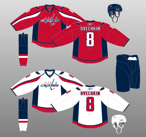 Washington Capitals 2007-11 Jerseys