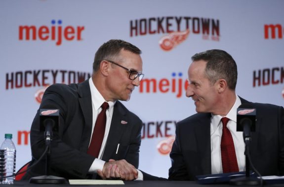 Steve Yzerman, Christopher Ilitch of the Detroit Red Wings