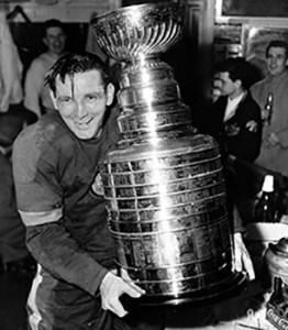 Sid Abel with the 1950 Stanley Cup/