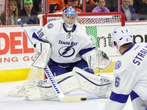 Vasilevskiy's poise and positioning are well-developed early in his career. (Amy Irvin/The Hockey Writers)